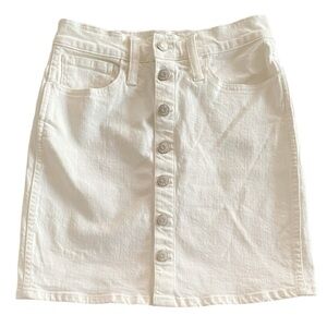 Madewell White Denim Button Front Jean Mini Skirt Size 25